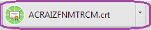 Pantalla del archivo del Certificado FNMT-RCM